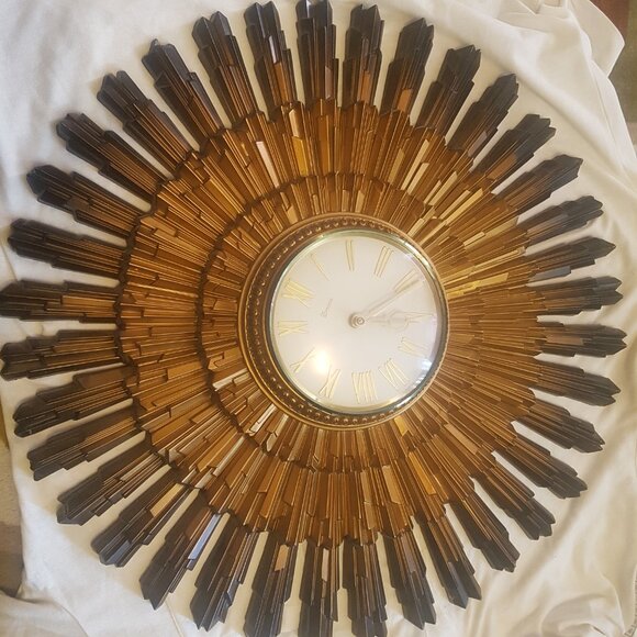 Vintage Mid-Century Starburst Wall Clock MCMLXIX by Syroco - Picture 15 of 16